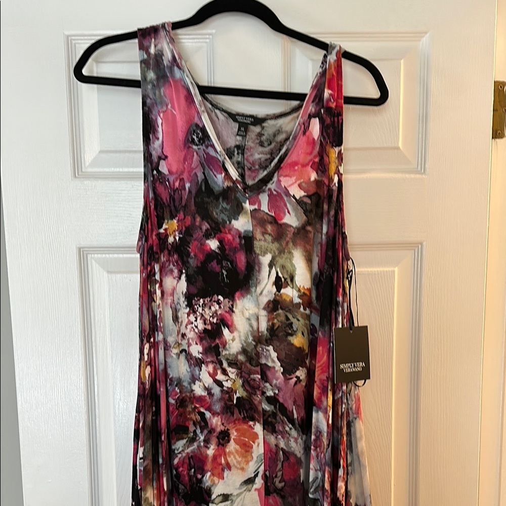 Simply Vera Vera Wang Floral Maxi Dress - Pink and Black